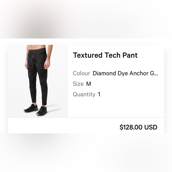 Black lululemon textures tech pant size men’s medium. - Picture 3 of 3